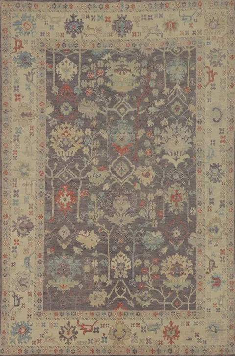 Vegetable Dye Wool Oushak Turkish Large Rug 10x14