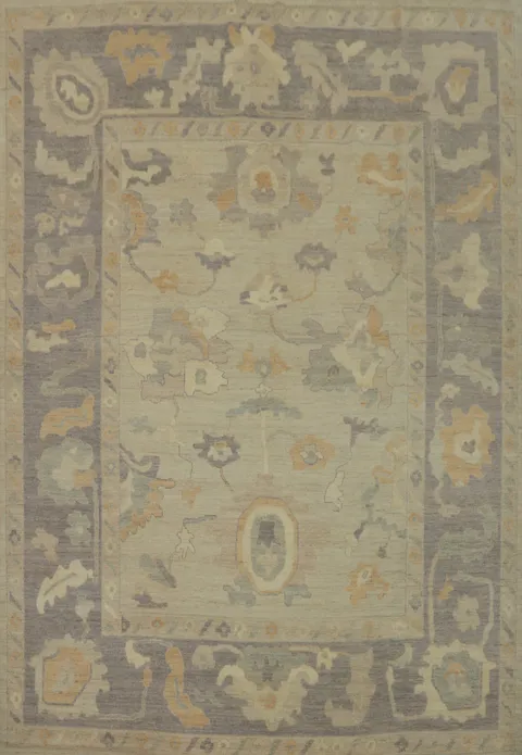 Vegetable Dye Wool Oushak Turkish Area Rug 8x10