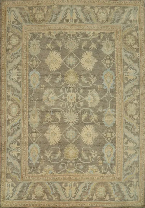 Vegetable Dye Wool Oushak Turkish Area Rug 10x12