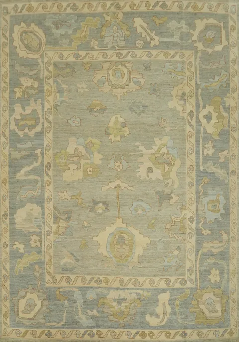 Vegetable Dye Wool Oushak Turkish Area Rug 8x10