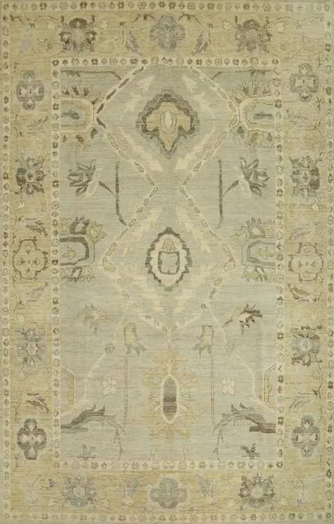 Vegetable Dye Wool Oushak Turkish Area Rug 9x12