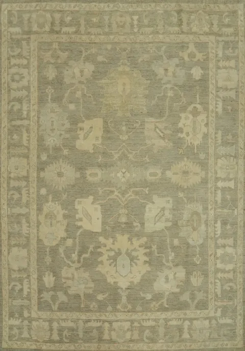 Earth Tone Wool Oushak Vegetable Dye Area Rug 8x10