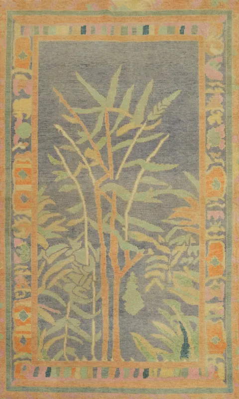 Vegetable Dye Wool Oushak Turkish Rug 4x7