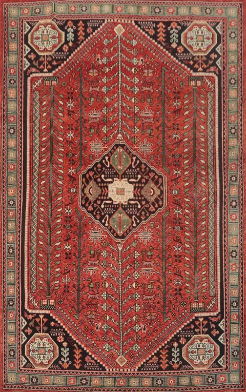 Vegetable Dye Shiraz Afghan Area Rug 8x11