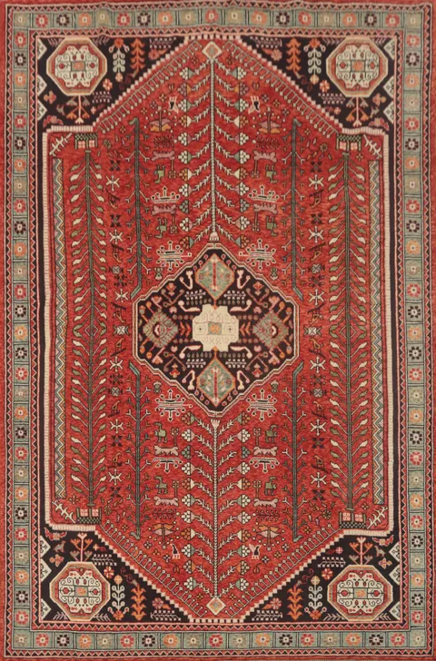 Vegetable Dye Shiraz Afghan Area Rug 8x11