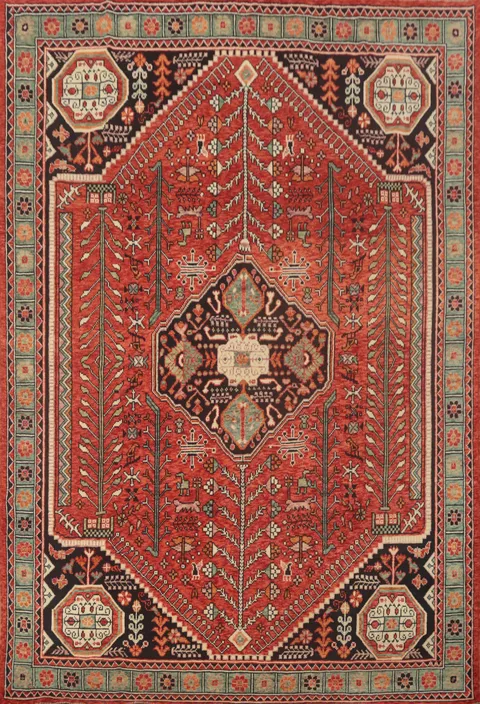 Vegetable Dye Shiraz Afghan Area Rug 8x10