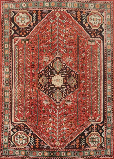 Vegetable Dye Shiraz Afghan Area Rug 8x10