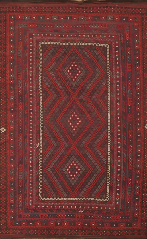 Vegetable Dye Red Kilim Oriental Large Rug 10x16