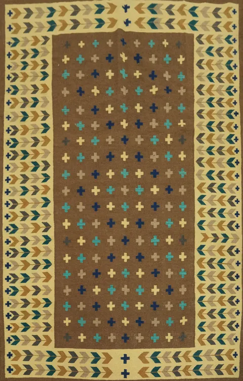 Brown Tribal Kilim Oriental Area Rug 8x11