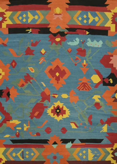 Blue Tribal Kilim Oriental Area Rug 8x10