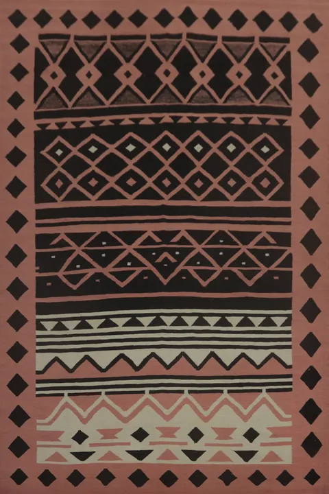 Geometric Pink Kilim Oriental Area Rug 8x12