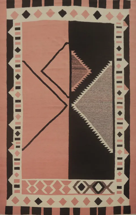 Pink Wool Kilim Oriental Area Rug 8x12