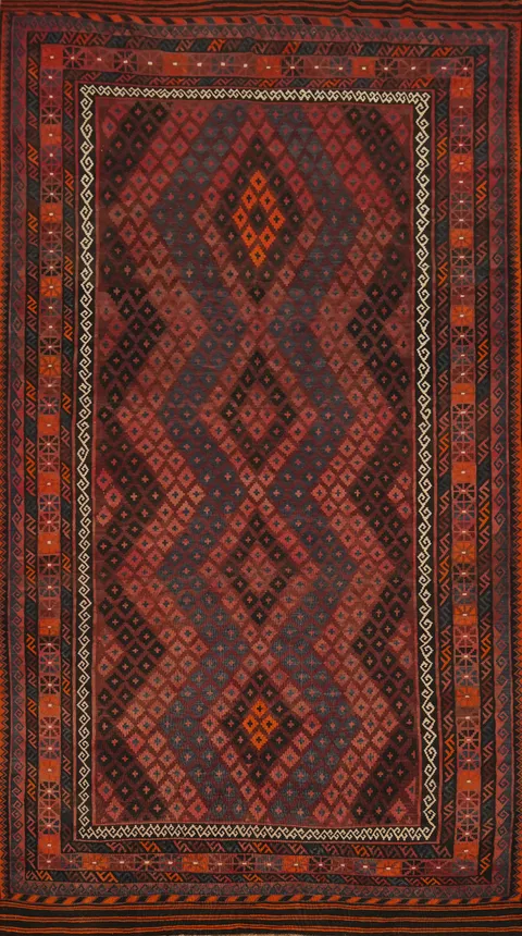 Geometric Kilim Vegetable Dye Large Rug 9x16