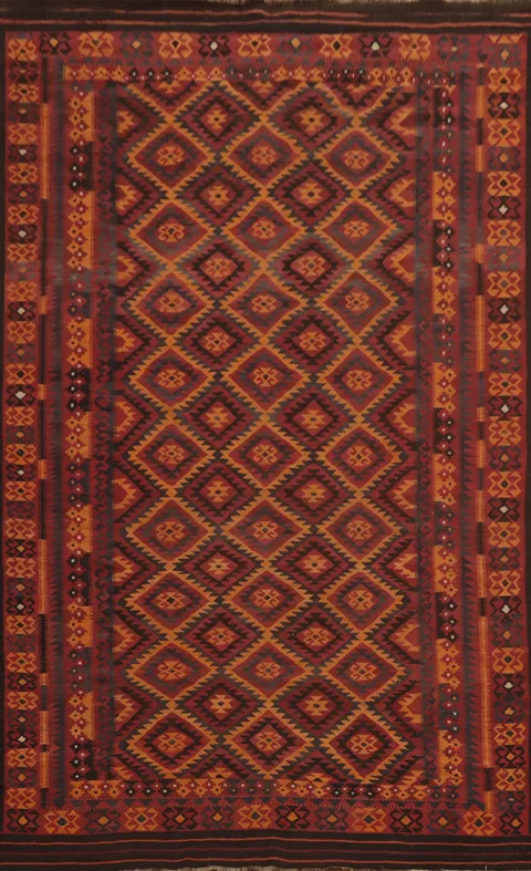 Vegetable Dye Wool Kilim Oriental Large Rug 9x15