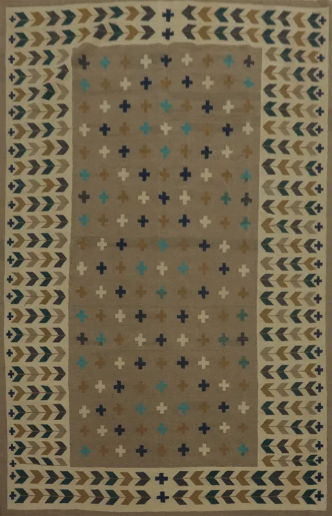 Brown Wool Tribal Kilim Oriental Area Rug 8x12