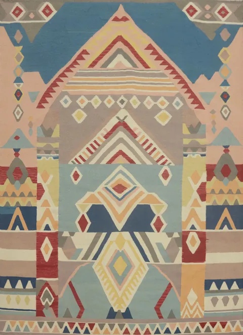 Colorful Geometric Kilim Oriental Area Rug 8x10