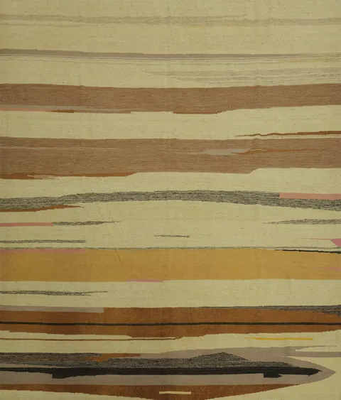 Flat Weave Kilim Wool Large Square Rug 10x10