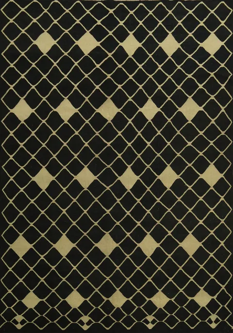 All-Over Wool Trellis Kilim Oriental Area Rug 10x13