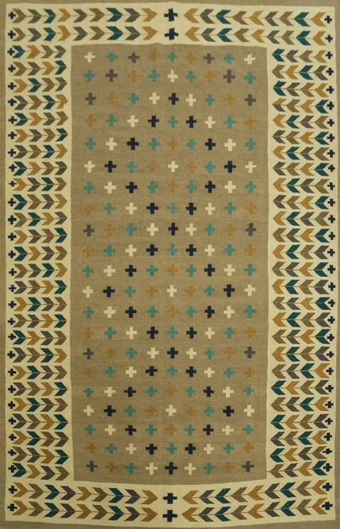 All-Over Geometric Kilim Oriental Area Rug 8x12