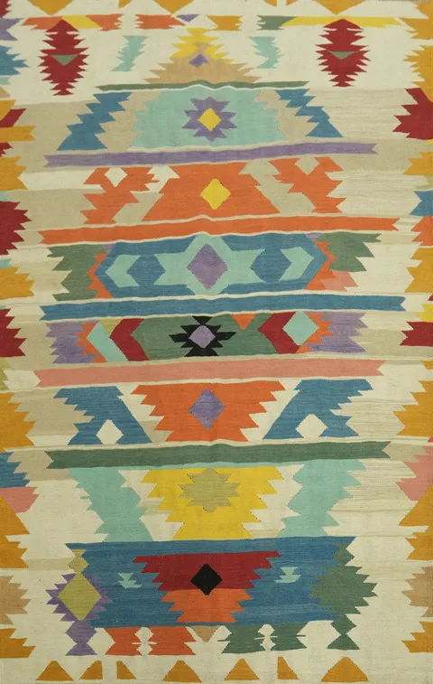 Geometric Kilim Oriental Area Rug 6x9