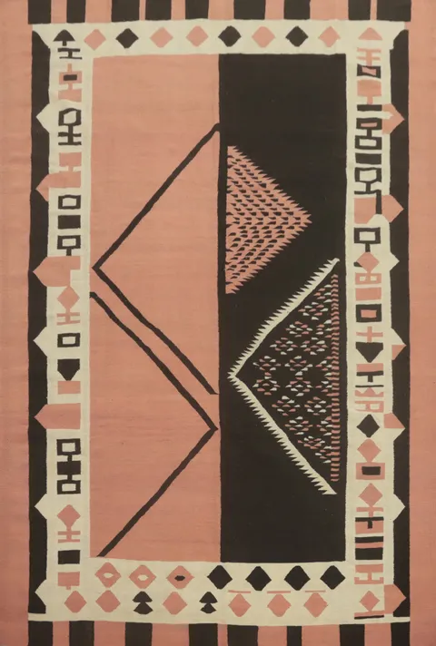 Pink Geometric Kilim Oriental Area Rug 8x12
