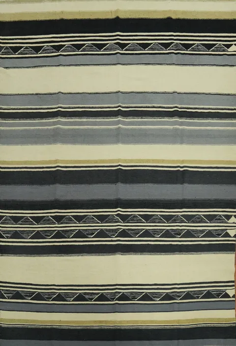 Striped Kilim Vegetable Dye Area Rug 9x12