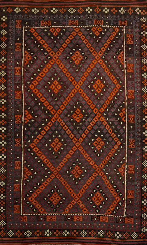 Geometric Kilim Vegetable Dye Large Rug 10x16