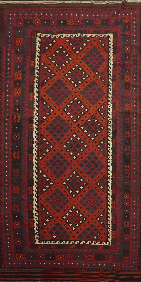 Geometric Kilim Vegetable Dye Large Rug 8x16