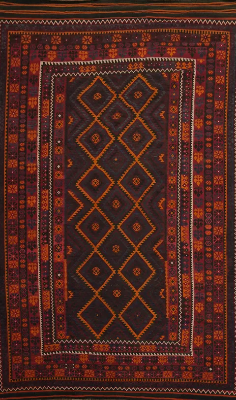 Tribal Kilim Vegetable Dye Area Rug 9x13