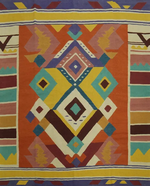 Tribal Geometric Kilim Square Area Rug 8x8
