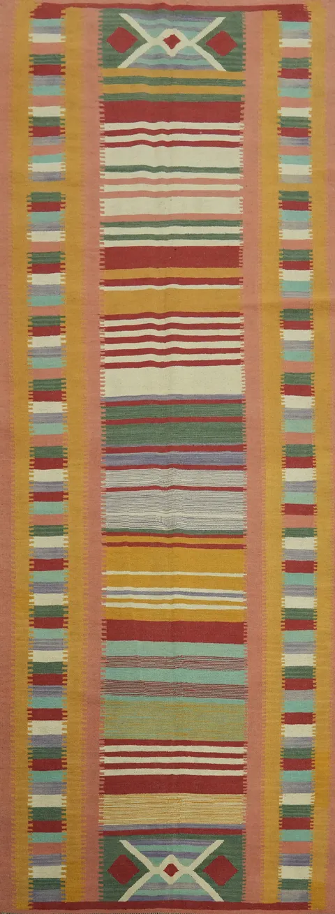 Geometric Kilim Oriental Runner Rug 4x13