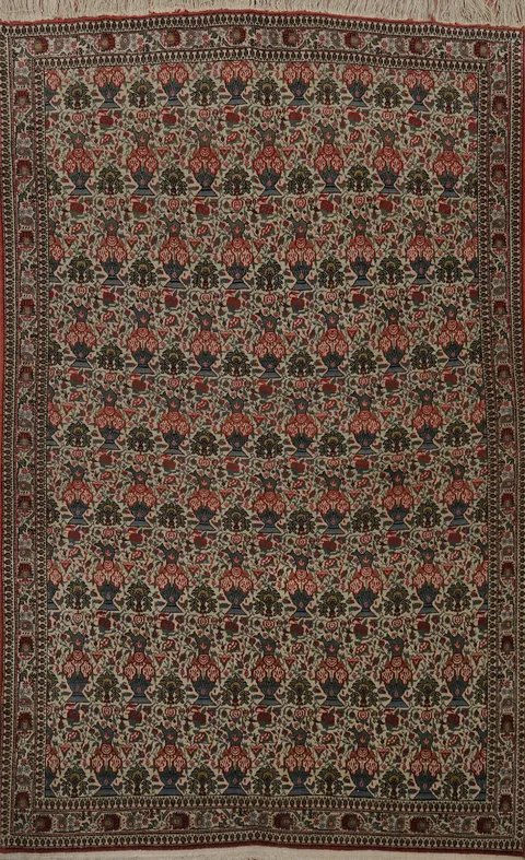 Vegetable Dye Antique Kashan Dabir Persian Rug 4x7
