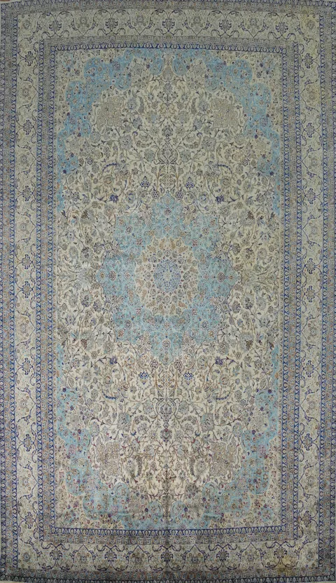 Antique Vegetable Dye Nain Persian Large Rug 13x21
