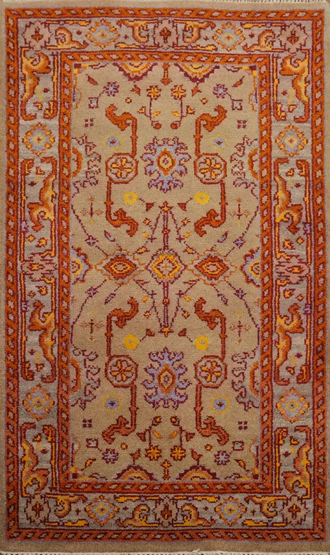Handmade Wool Oushak Indian Rug 3x5