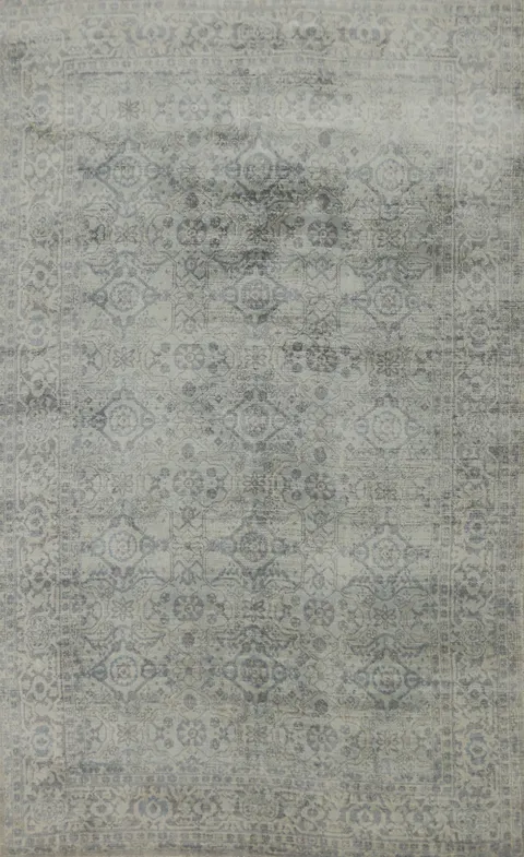 Geometric Oushak Indian Area Rug 5x8