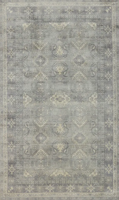 Geometric Oushak Indian Area Rug 5x8