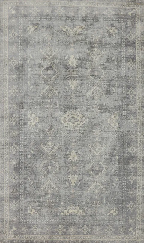 Geometric Oushak Indian Area Rug 5x8