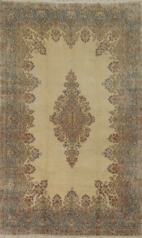 Vegetable Dye Kerman Persian Large Rug 10x15