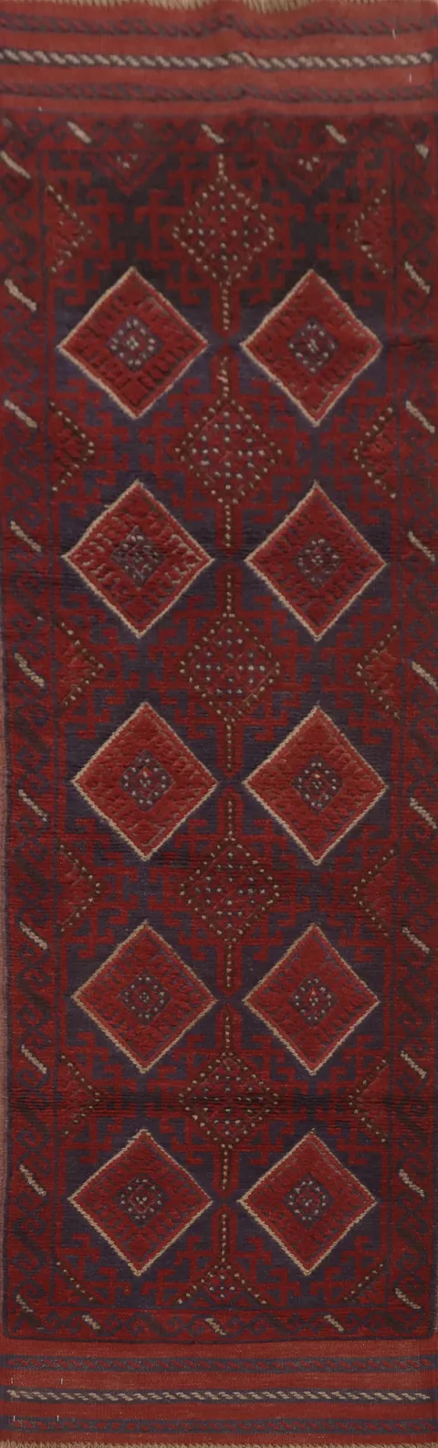 Tribal Red Balouch Oriental Runner Rug 2x8