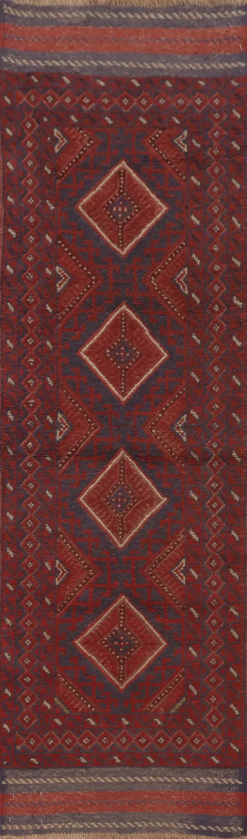 Tribal Wool Balouch Handmade Runner Rug 2x7