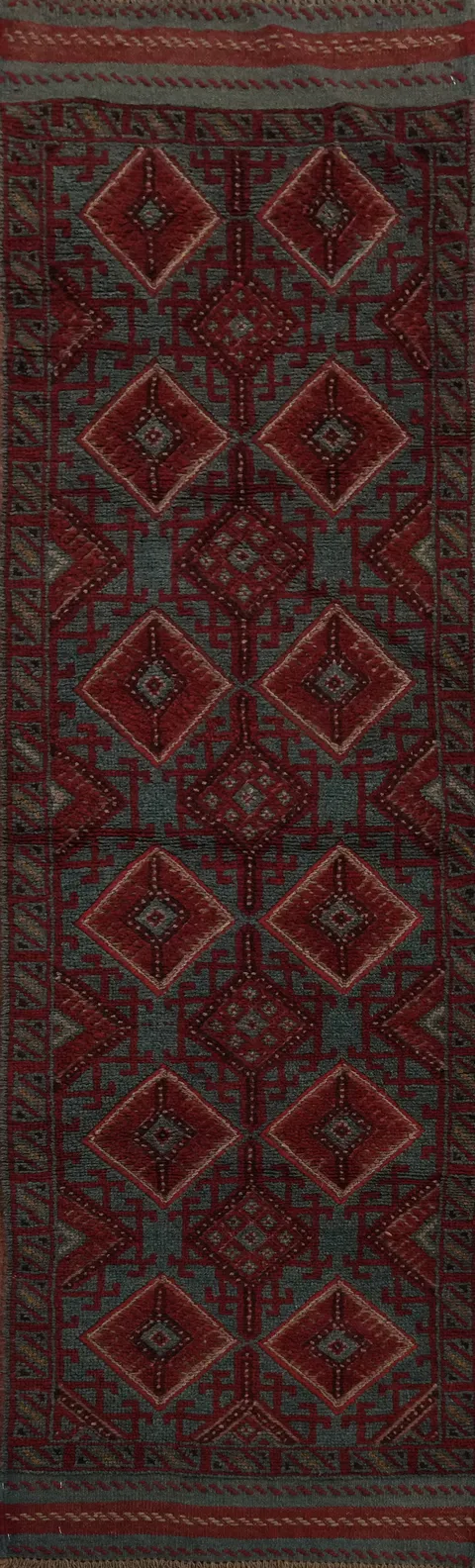Tribal Wool Balouch Oriental Runner Rug 2x8