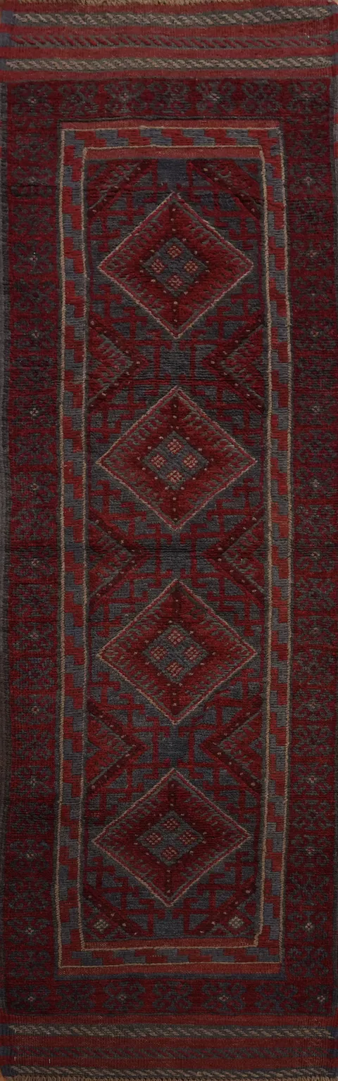 Geometric Balouch Oriental Runner Rug 2x8