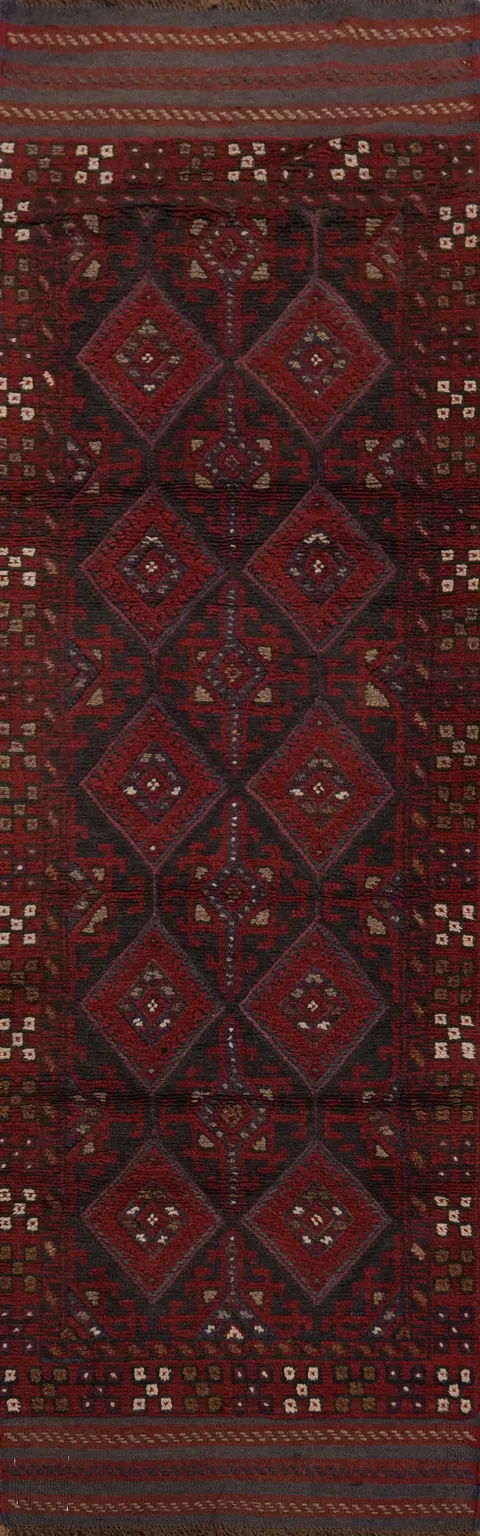 Tribal Wool Balouch Oriental Runner Rug 2x7