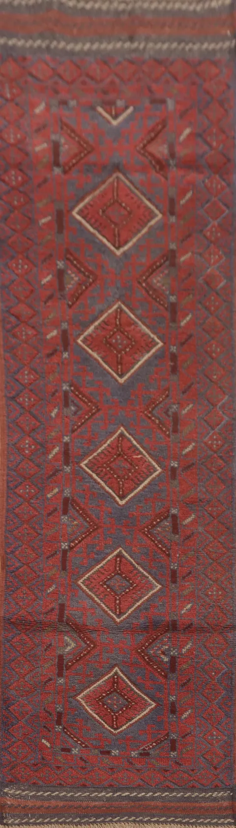 Handmade Wool Balouch Oriental Runner Rug 2x8