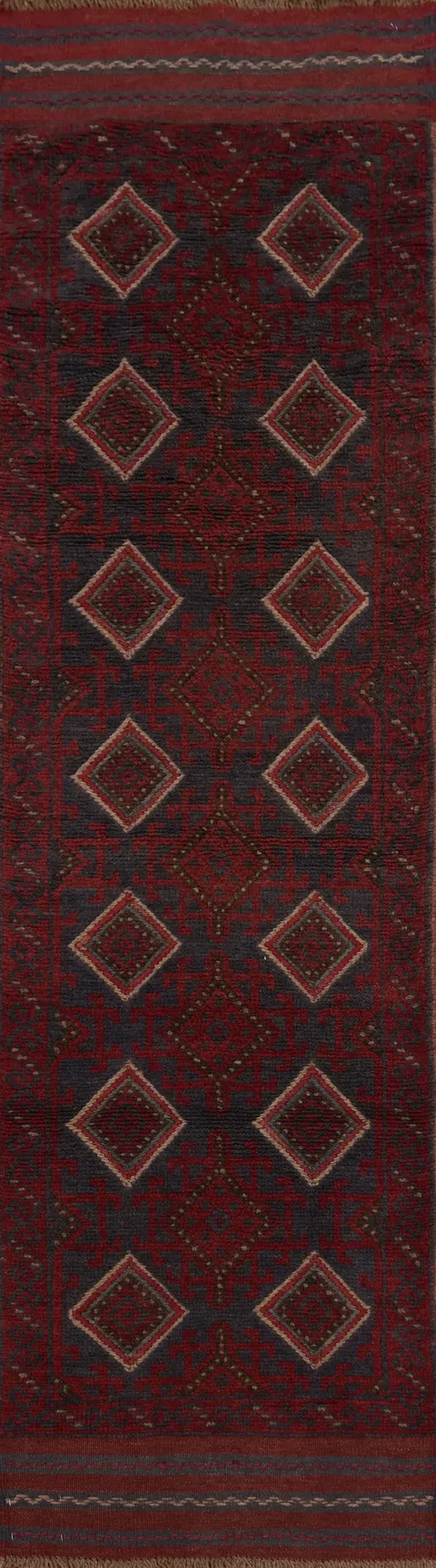 Tribal Wool Balouch Oriental Runner Rug 2x8