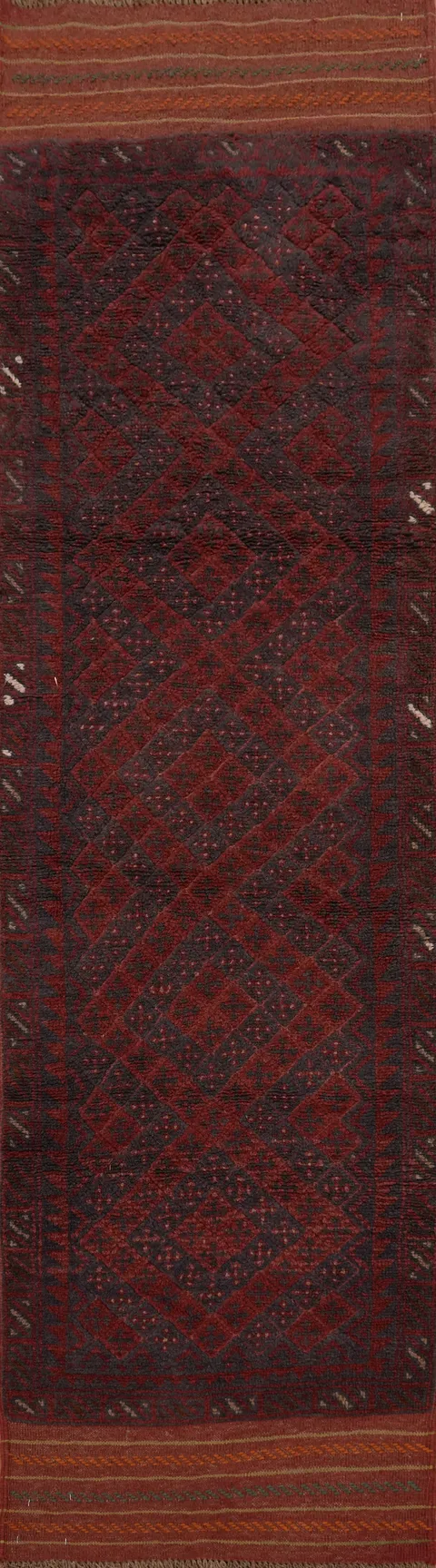 Tribal Wool Balouch Oriental Runner Rug 2x8