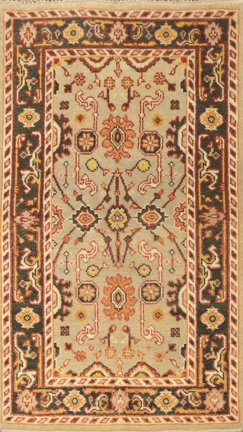 Handmade Wool Camel Oushak Accent Rug 3x5
