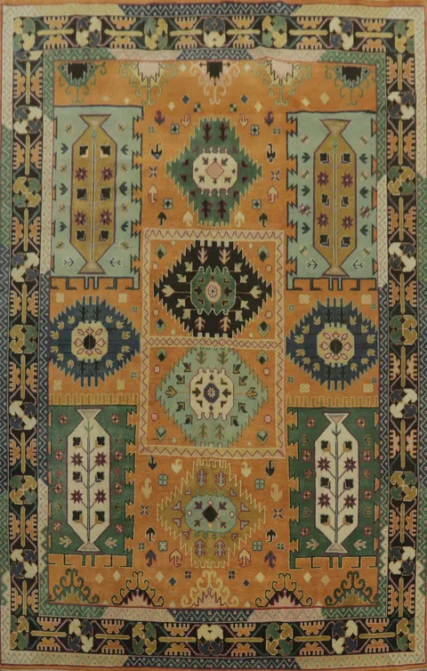 Geometric Wool Kazak Large Area Rug 9x12