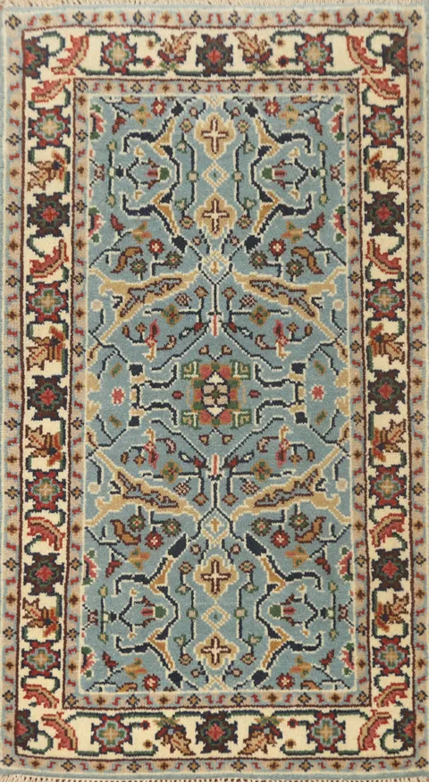 Handmade Blue Oushak Oriental Accent Rug 3x5