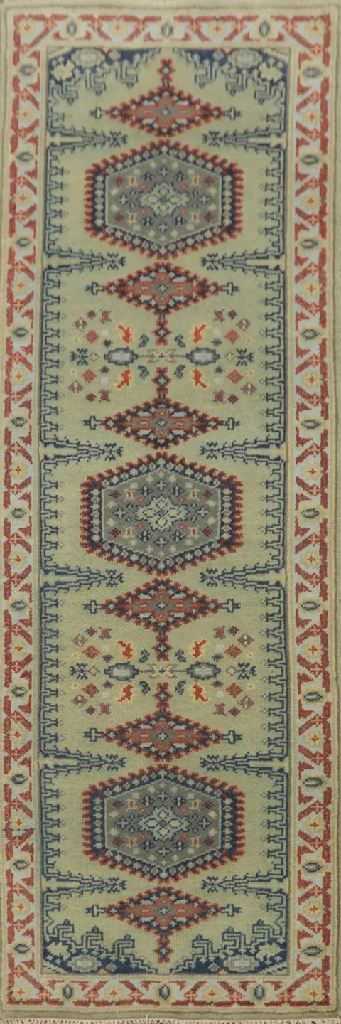 Geometric Viss Indian Runner Rug 2x8